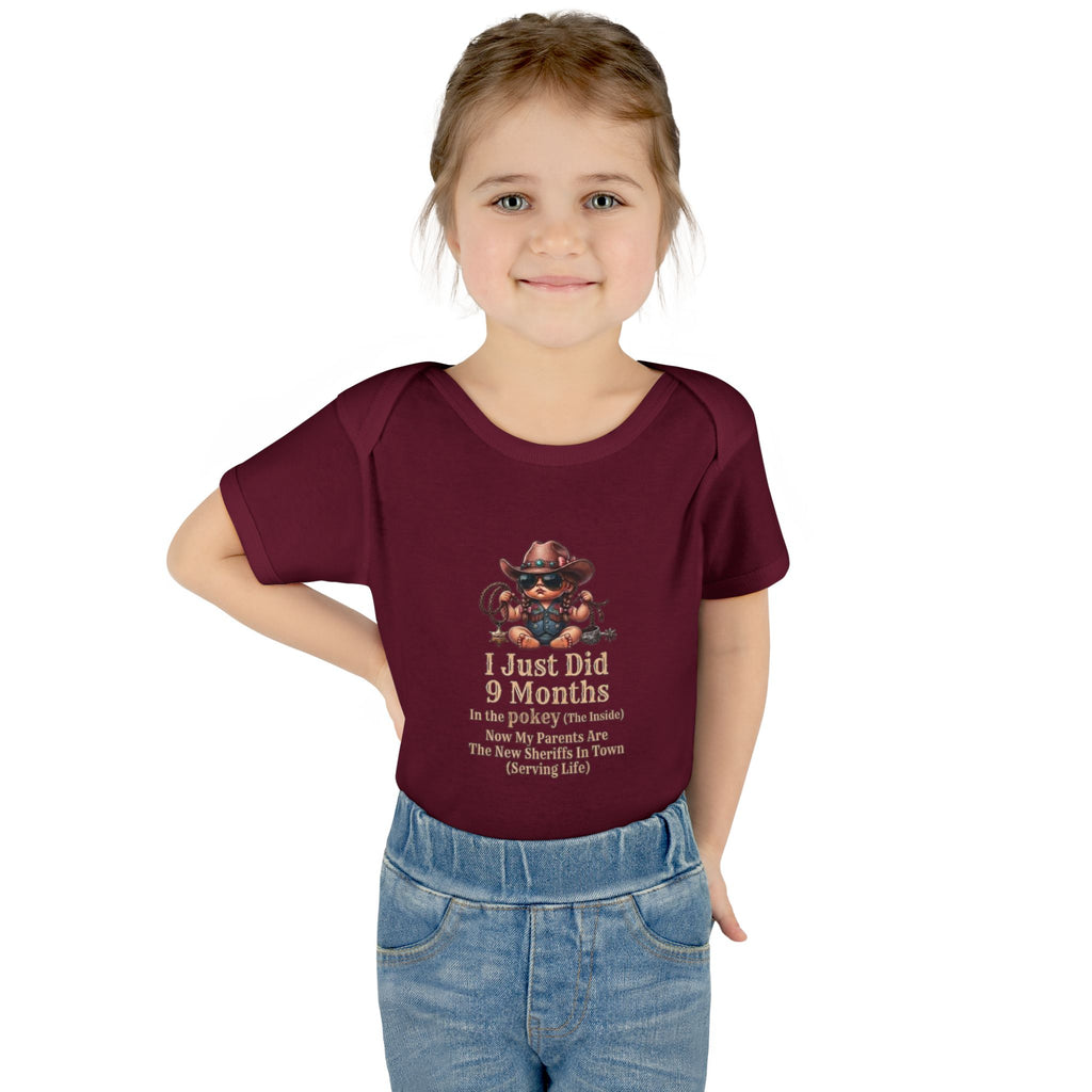 "I Just Did 9 Months" Cowgirl Baby Onesie