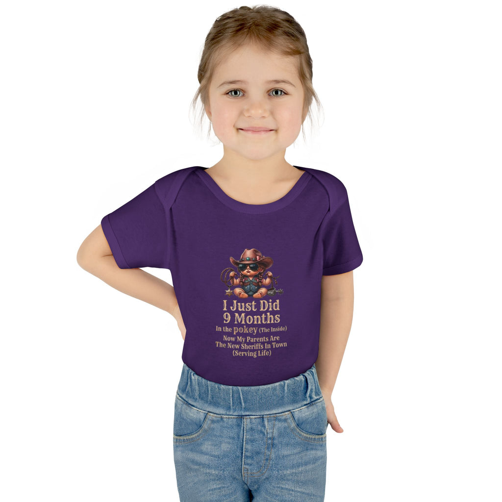 "I Just Did 9 Months" Cowgirl Baby Onesie