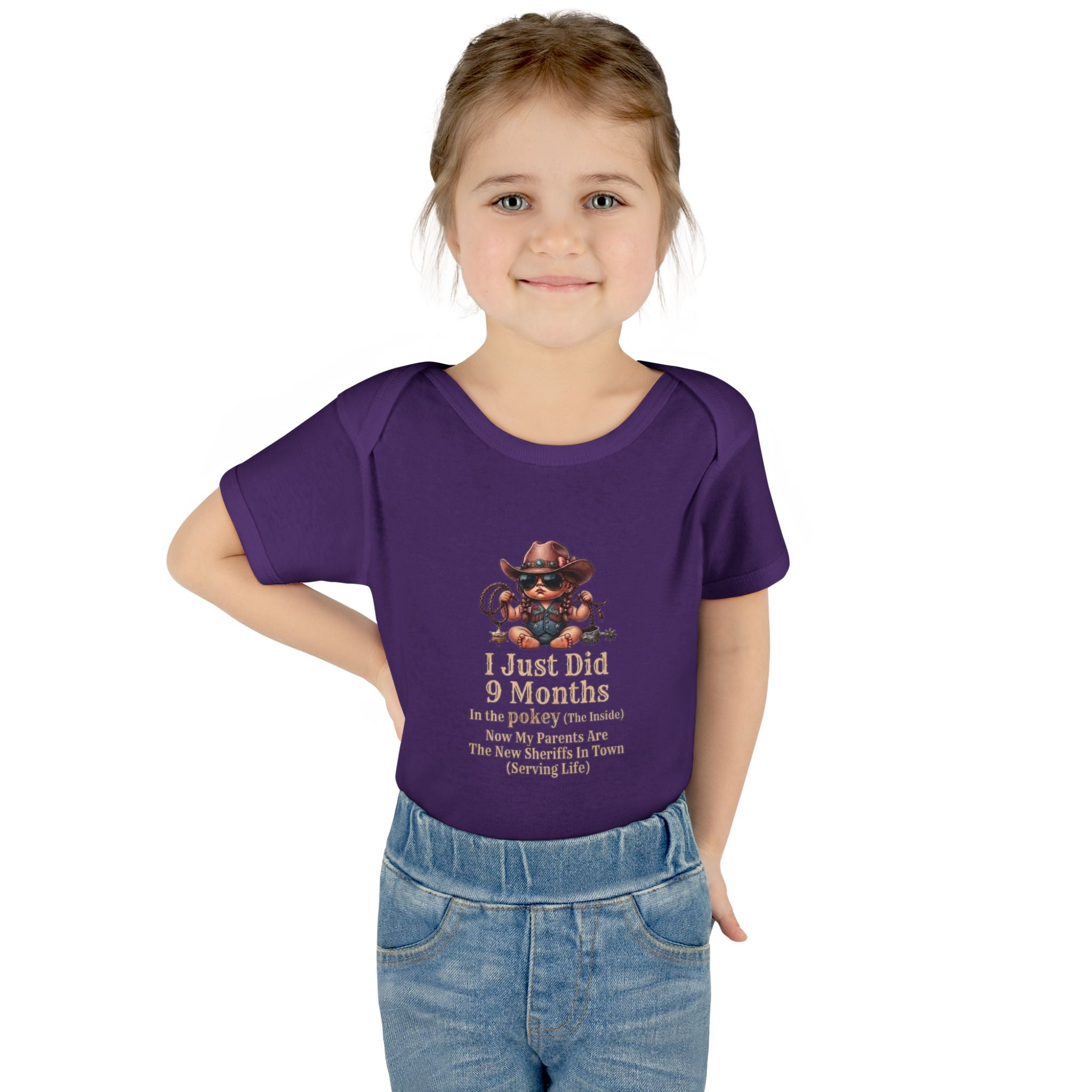 "I Just Did 9 Months" Cowgirl Baby Onesie