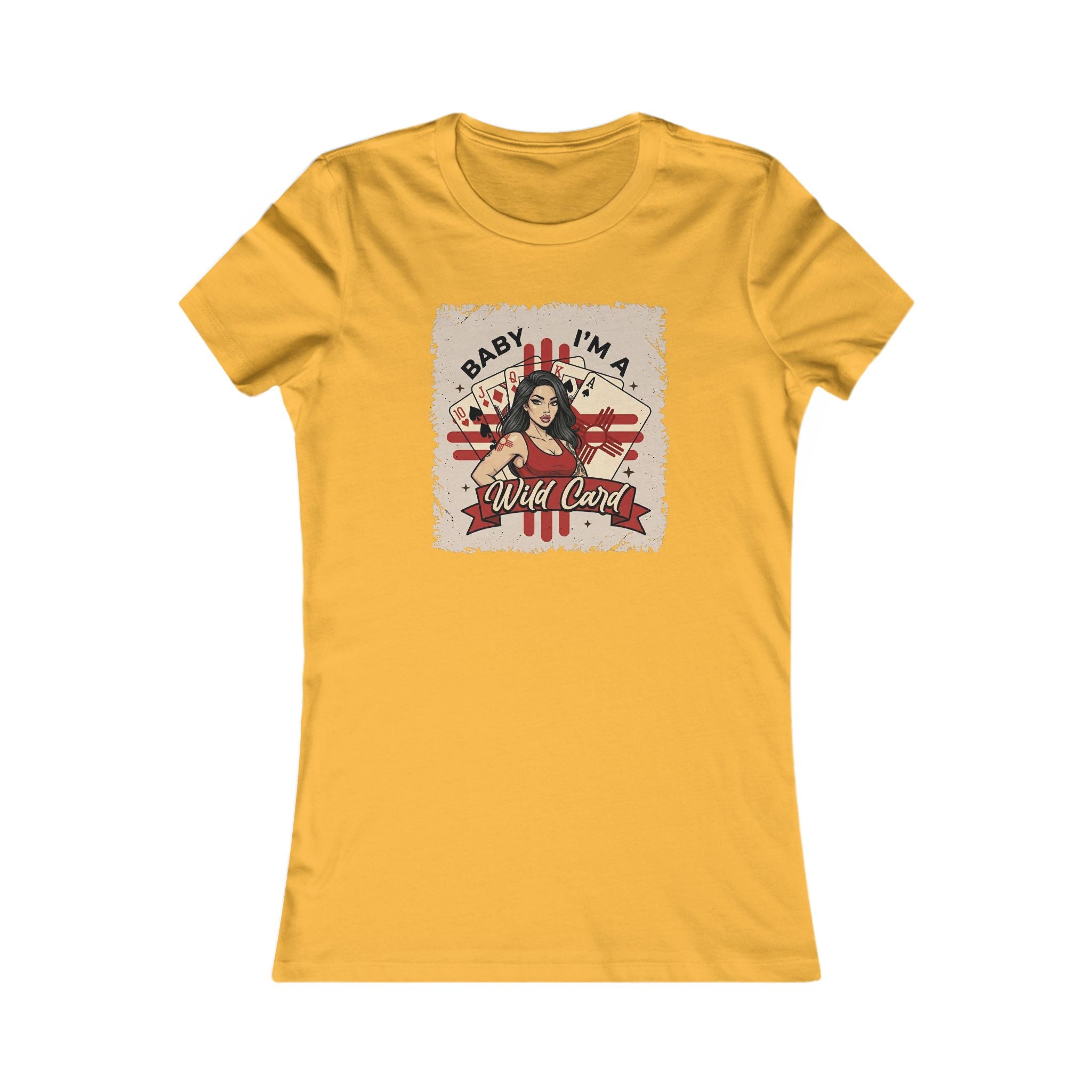 Women's Tee — "Baby I'm a Wild Card" Retro Pin-Up Graphic