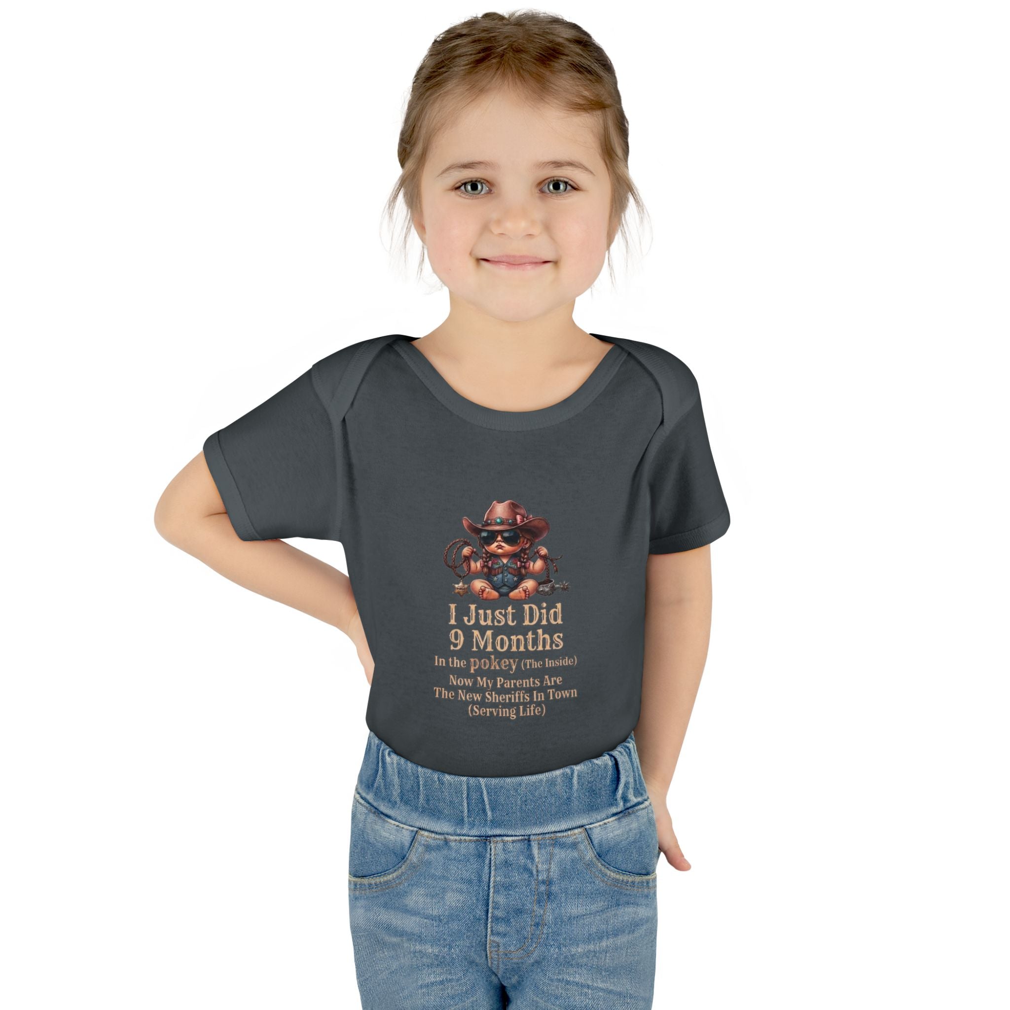 "I Just Did 9 Months" Cowgirl Baby Onesie