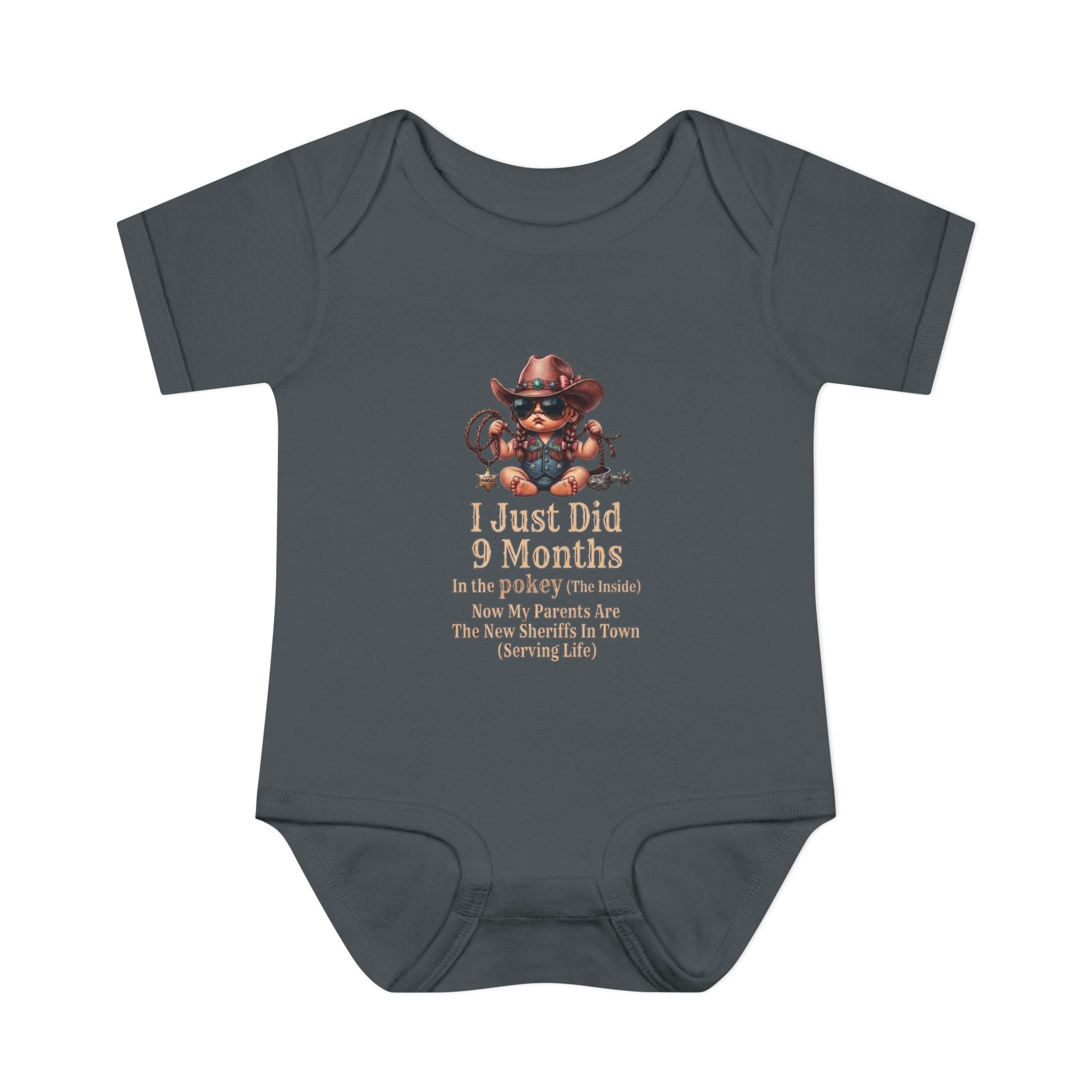 "I Just Did 9 Months" Cowgirl Baby Onesie