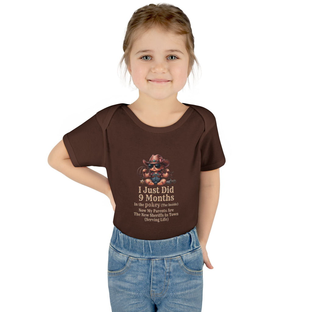 "I Just Did 9 Months" Cowgirl Baby Onesie