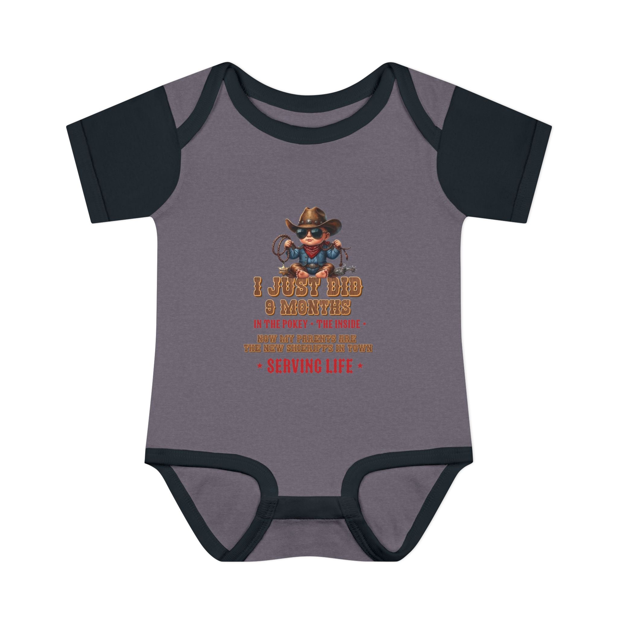 Just Did 9 Months cowboy Baby Onsie