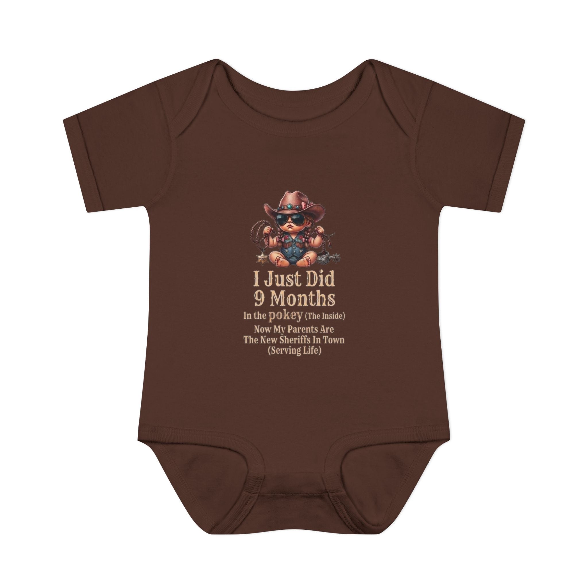 "I Just Did 9 Months" Cowgirl Baby Onesie