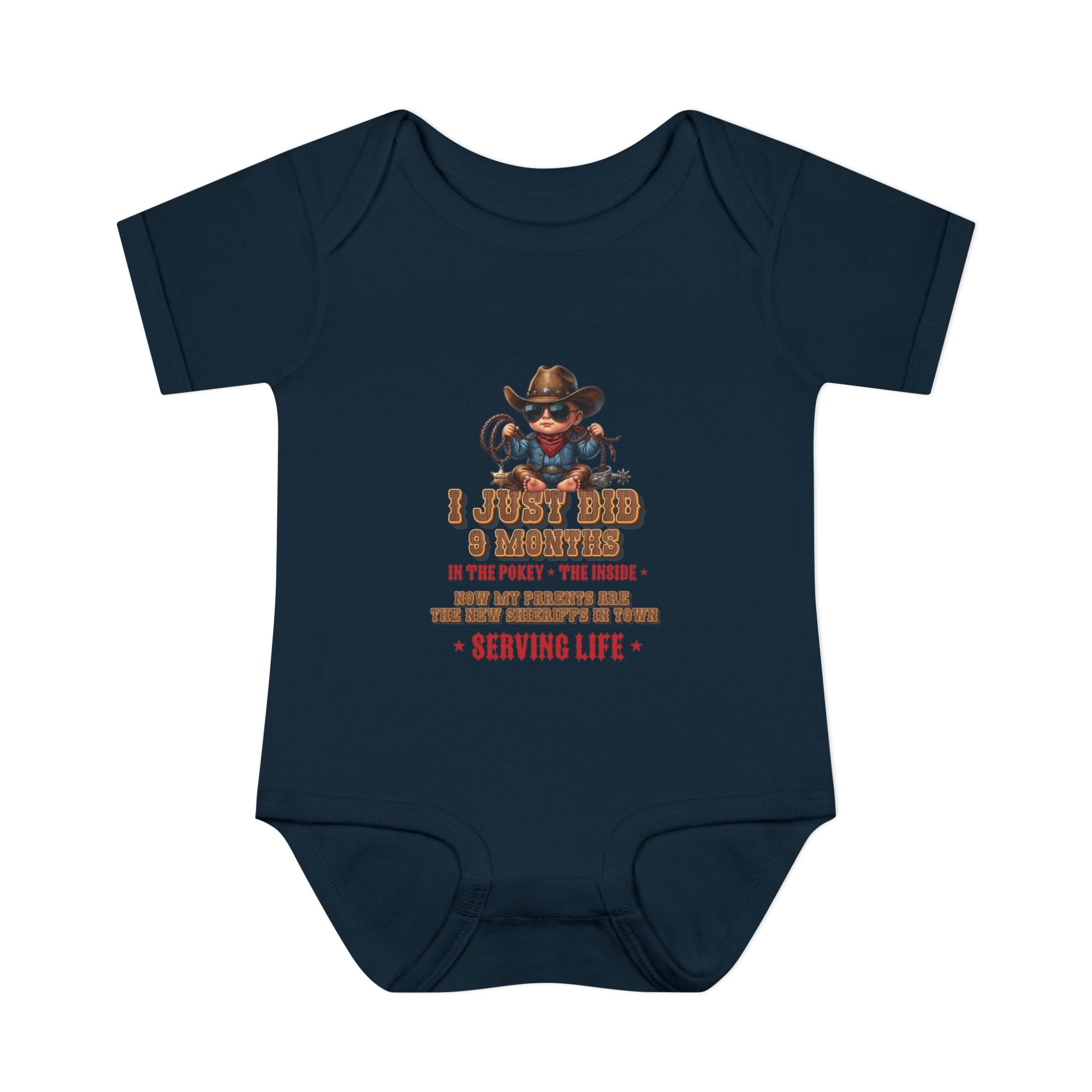 Just Did 9 Months cowboy Baby Onsie
