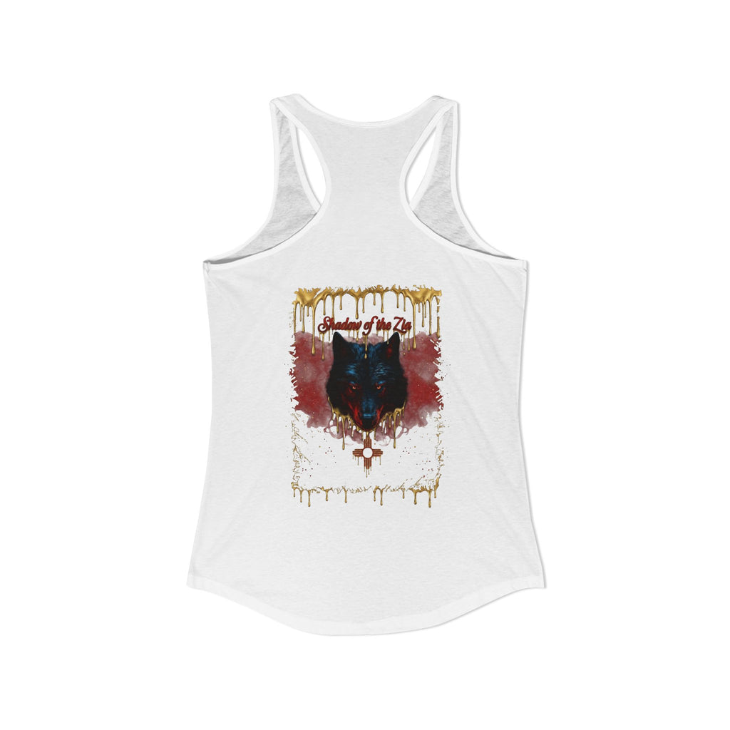 Shadow of the Zia woman Racerback Tank