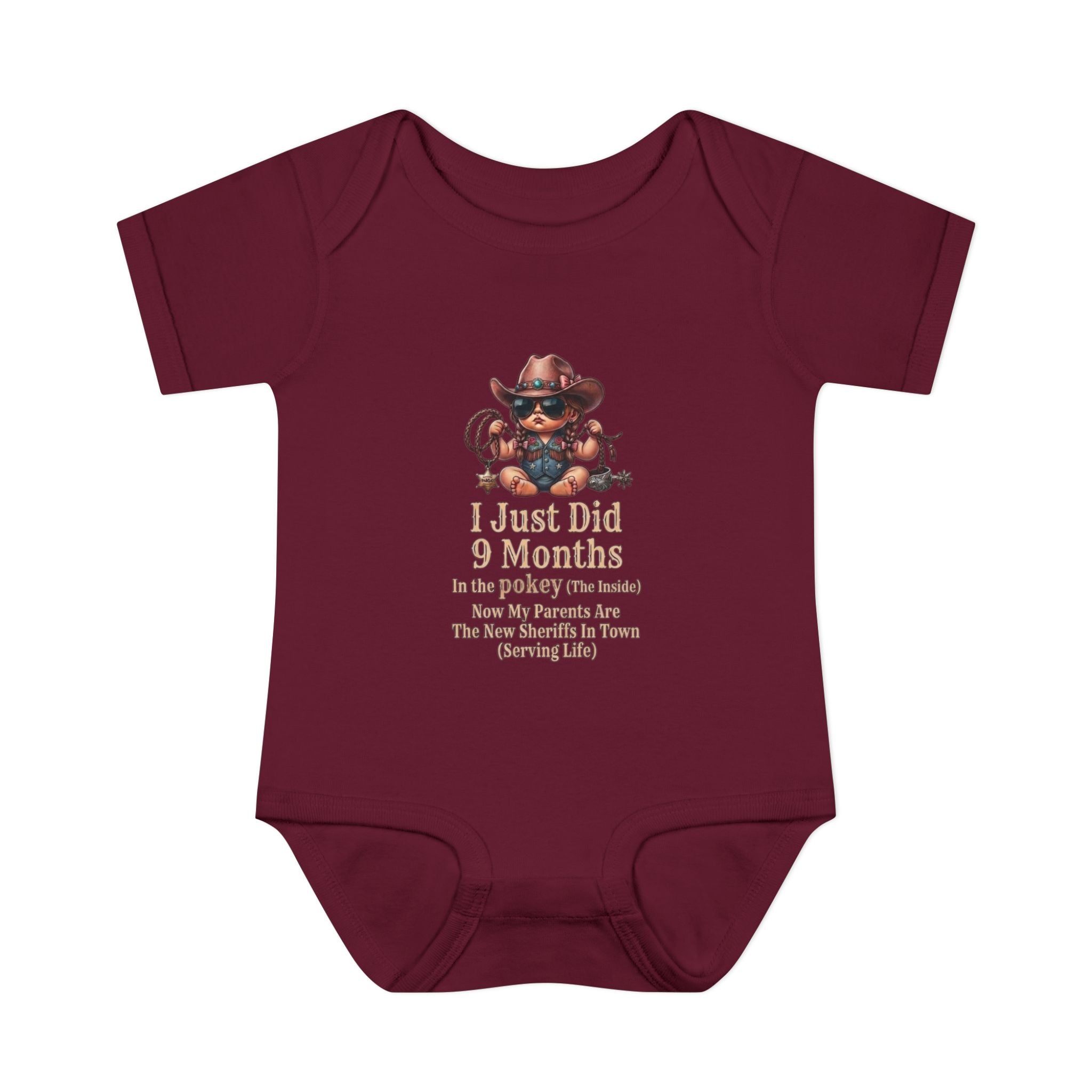"I Just Did 9 Months" Cowgirl Baby Onesie