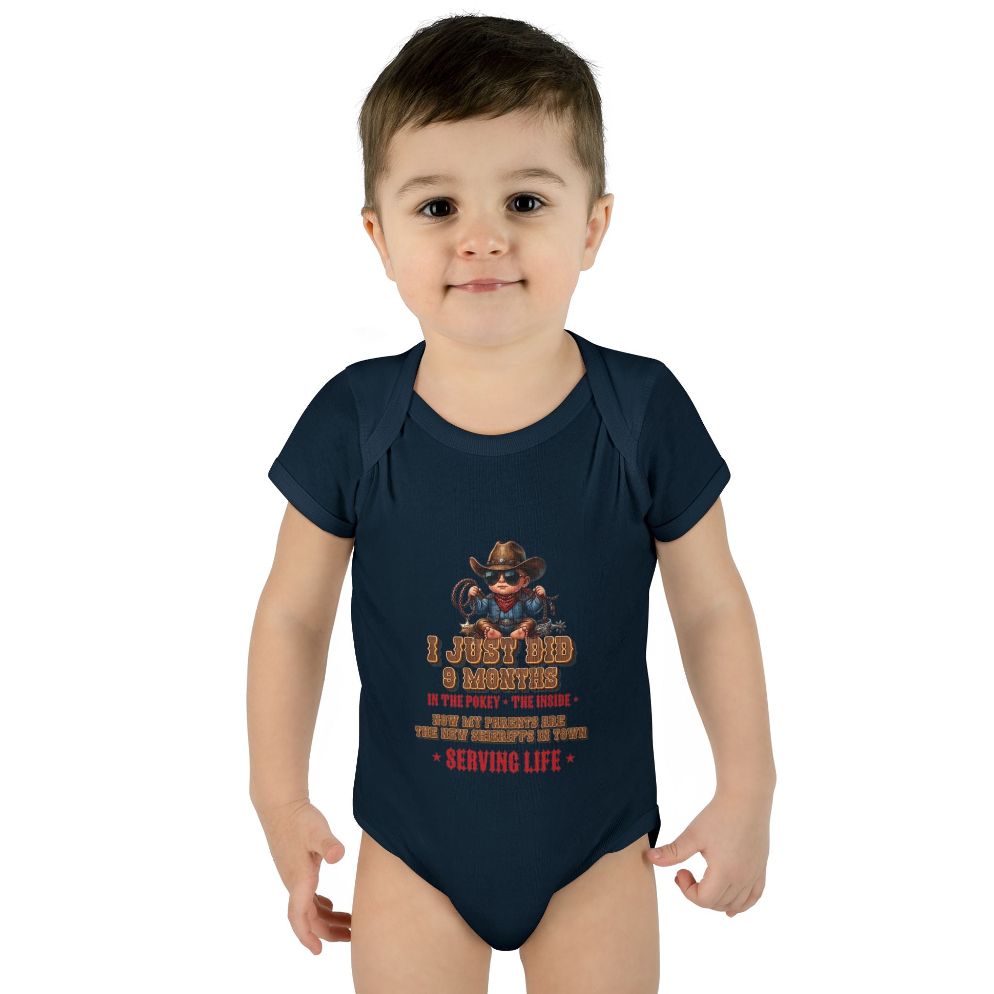 Just Did 9 Months cowboy Baby Onsie