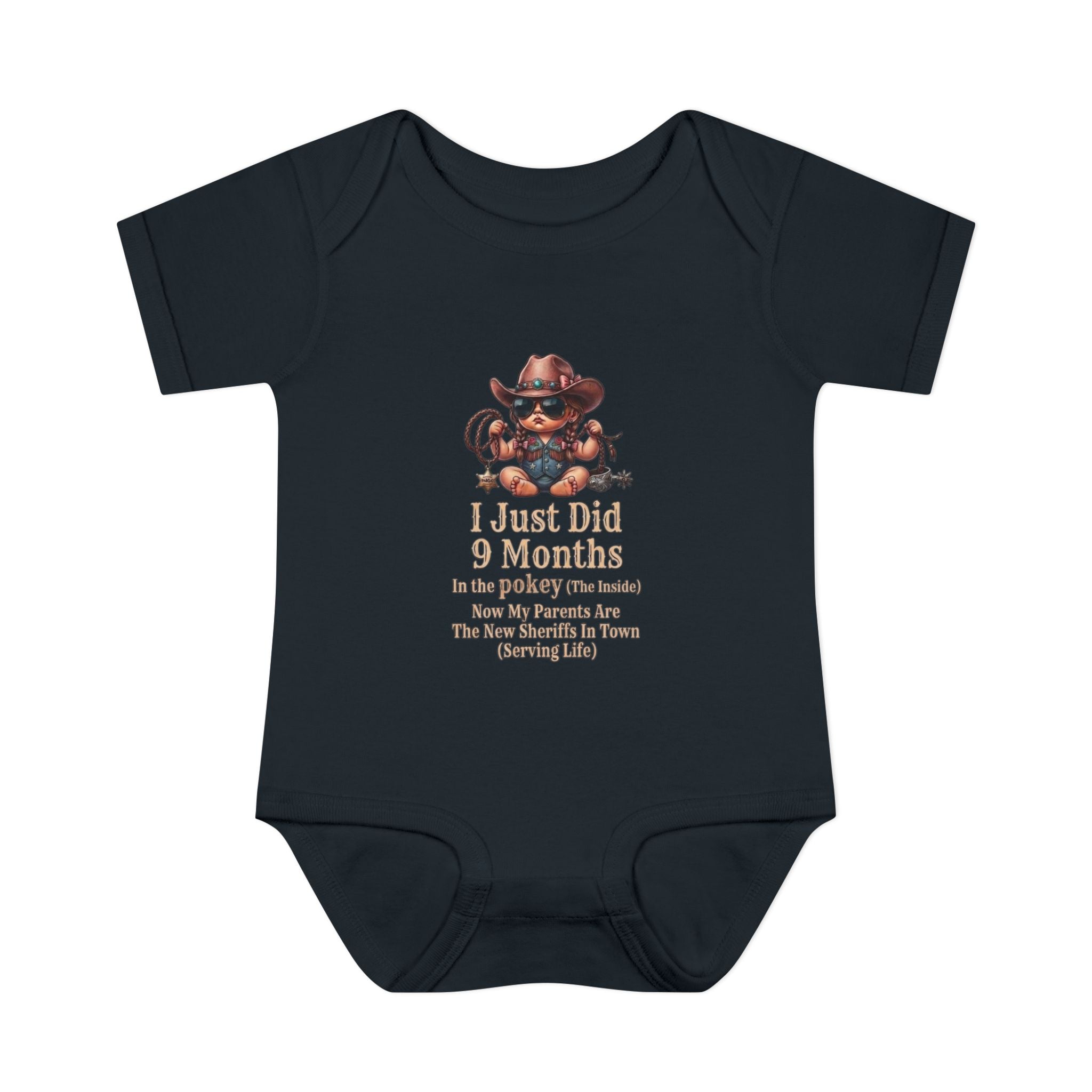 "I Just Did 9 Months" Cowgirl Baby Onesie