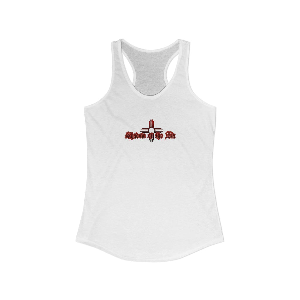 Shadow of the Zia woman Racerback Tank