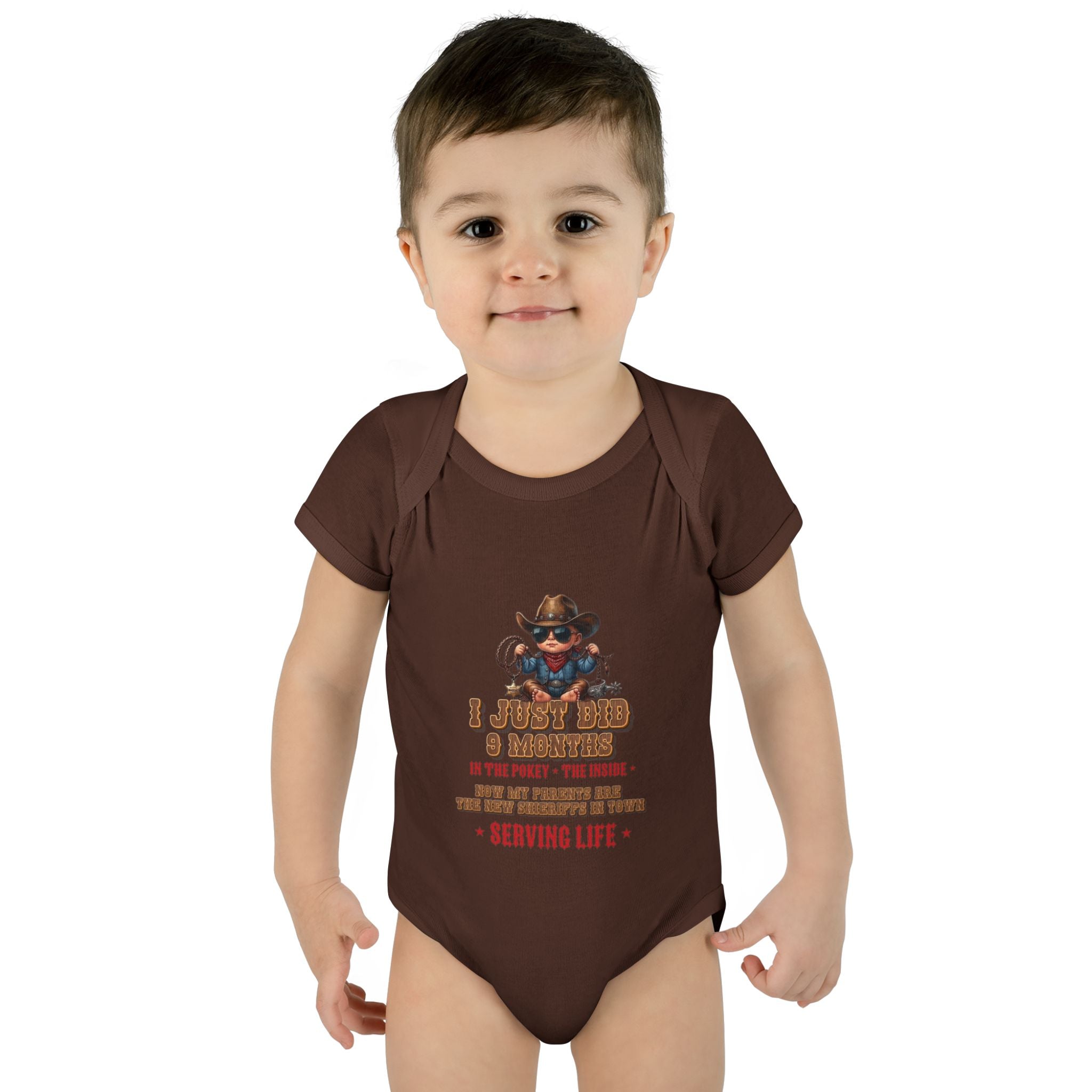 Just Did 9 Months cowboy Baby Onsie