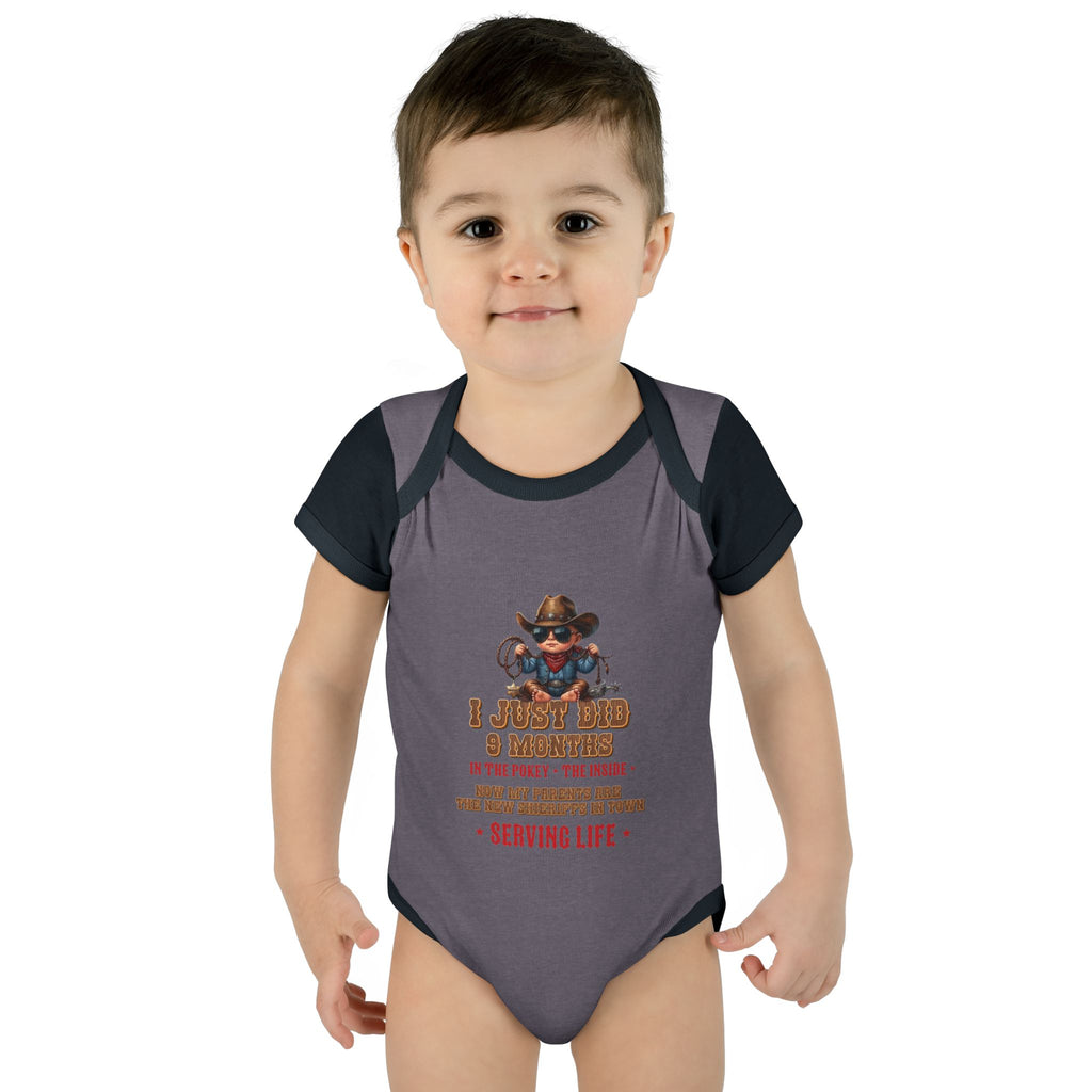 Just Did 9 Months cowboy Baby Onsie
