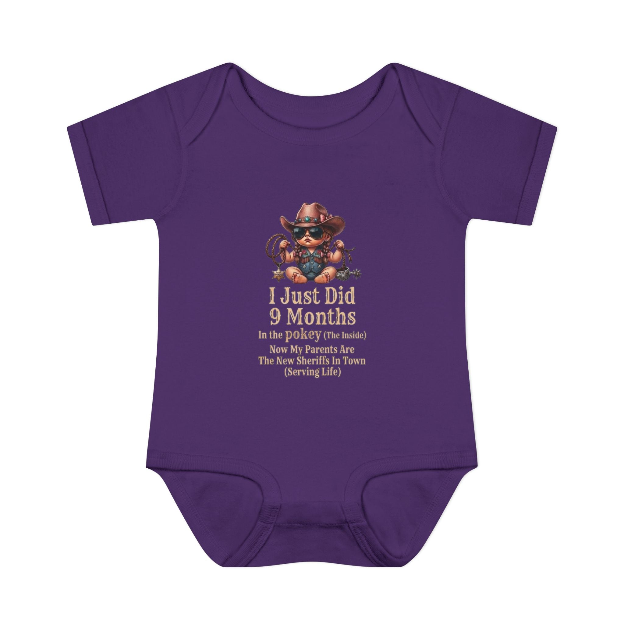 "I Just Did 9 Months" Cowgirl Baby Onesie